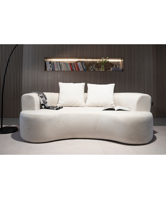 Airluxe TYRO Flannel fabric 2 Seater Curve Shaped Couch Sofa