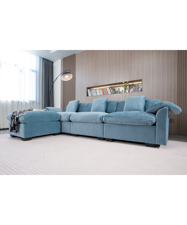 Airluxe WILSTON Sectional 3 Seater Couch Sofa with Ottoman
